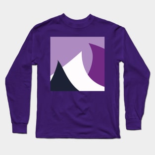 Violet Peak Mountains Vector Abstract Pattern Long Sleeve T-Shirt